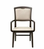 深木色白蠟實木PU皮帶扶手餐椅 Solid Wood Dining Chair
