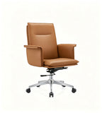 商務啡色西皮可升降帶轆會議椅 Modern Brown PU Leather Adjustable Conference Chair