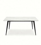 Modern White Sintered Stone Rectangular Dining Table