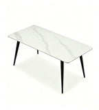 Modern White Sintered Stone Rectangular Dining Table