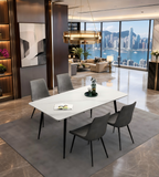 Modern White Sintered Stone Rectangular Dining Table