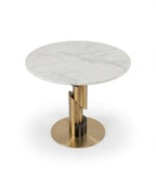 現代輕奢雙色不銹鋼大理石圓形洽談枱 Modern Luxury Marble Round Table
