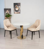 Modern Luxury Two-Tone Stainless Steel Marble Round Negotiation Table