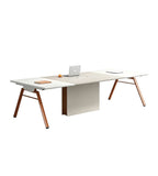 Two-tone Rectangular Conference Table with Cable Box