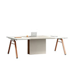 Two-tone Rectangular Conference Table with Cable Box