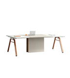 商務拼色長方形帶線盒會議枱 Two-tone Rectangular Conference Table