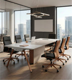 Two-tone Rectangular Conference Table with Cable Box