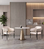 Gold Stainless Steel Marble Round Meeting Table