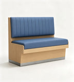 金屬腳直紋軟包卡座 Metal-Base Vertical-Stitched Booth Seating