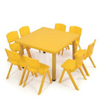 實用黃色八人方形幼稚園枱 Practical Yellow Square Kindergarten Table