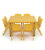 實用黃色八人方形幼稚園枱 Practical Yellow Square Kindergarten Table