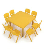 實用黃色八人方形幼稚園枱 Practical Yellow Square Kindergarten Table