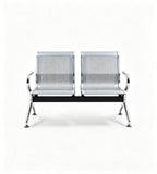 現代銀色鋼架帶扶手排椅 Modern Silver Steel Waiting Chair