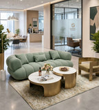 Light Luxury White Sintered Stone Bronze Metal Nesting Coffee Table