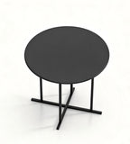 現代黑金岩板圓形茶几 Modern Black Gold Round Coffee Table