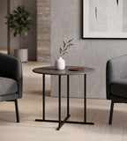 現代黑金岩板圓形茶几 Modern Black Gold Round Coffee Table