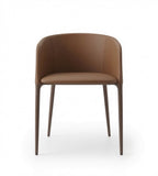 雅緻啡色PU皮帶扶手休閒椅 Elegant PU Leather Armchair