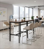 工業風深木色金屬腳長方形吧枱 Industrial Dark Wood Bar Table
