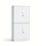 White double-door steel cabinet for storing files