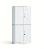白色雙門鋼櫃文件儲存櫃 White double-door steel cabinet for storing files