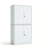 白色雙門鋼櫃文件儲存櫃 White double-door steel cabinet for storing files