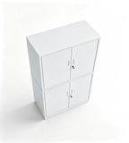 White double-door steel cabinet for storing files