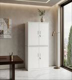 White double-door steel cabinet for storing files
