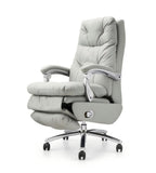 輕奢淺灰色真皮電動可躺老闆椅 Luxury Electric Reclining Executive Chair