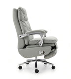 輕奢淺灰色真皮電動可躺老闆椅 Luxury Electric Reclining Executive Chair