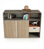 現代木紋帶櫃桶矮身文件櫃 Modern Wood Grain Low Filing Cabinet