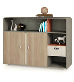 現代木紋帶櫃桶矮身文件櫃 Modern Wood Grain Low Filing Cabinet