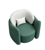 現代輕奢綠白雙拼梳化 Modern light luxury green and white two-tone sofa