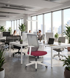 舒適灰紅網背帶轆辦公椅 Comfortable Grey and Red Mesh Office Chair