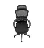 多功能黑色網背高背帶腳踏辦公椅 Multifunctional Black Mesh High Back Office Chair