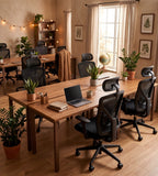 多功能黑色網背高背帶腳踏辦公椅 Multifunctional Black Mesh High Back Office Chair