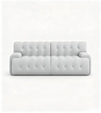 舒適耐用白色布藝固定膠腳三座位梳化 White Fabric 3-Seater Sofa with Fixed PP Legs