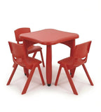 實用紅色防火板幼稚園圓角兒童枱椅 Kids Red Kindergarten Table Chair Set