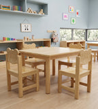 可愛熊貓原木色全實木幼稚園兒童椅 Cute Panda Solid Wood Kindergarten Chair