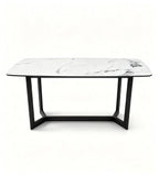 Modern White Marble Rectangular Dining Table