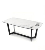 Modern White Marble Rectangular Dining Table