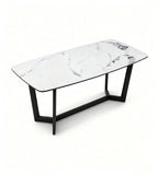 Modern White Marble Rectangular Dining Table