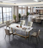 Modern White Marble Rectangular Dining Table