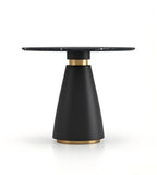 輕奢黑色人造石圓形茶枱 Light Luxury Black Stone Round Tea Table