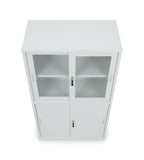 實用灰白鋼制玻璃趟門帶鎖文件櫃 Practical Steel Glass Sliding Door Filing Cabinet