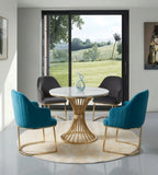 Light Luxury White Marble Golden Stainless Steel Round Table