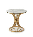 輕奢白色大理石金色不銹鋼圓形洽談枱 Light Luxury Marble Round Table