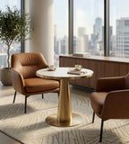 Gold Stainless Steel Sintered Stone Round Negotiating Table