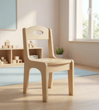 簡約原木色實木帶靠背兒童椅 Simple Solid Wood Children Chair