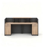 深木簡約接待台	Minimalist Wood-Tone Reception Desk