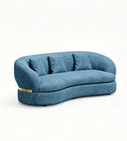 Modern Light Luxury Blue Fabric 3-Seater Sofa